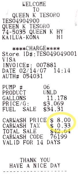 Car Wash Overcharge