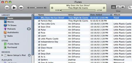 First iTunes Songs imported