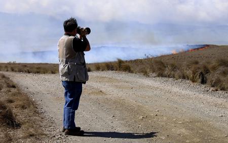 Baron at a brushfire