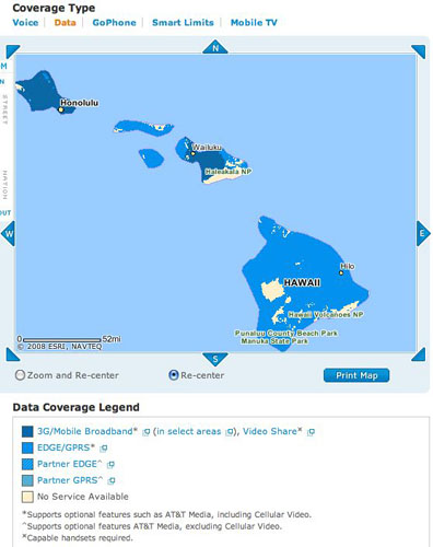 AT&T 3G network coverage