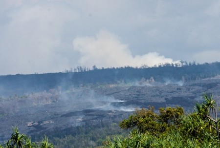 This is stuff coming out of the vent, stuff burning in the lava flow and blowing westward.