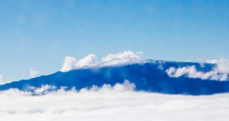 Snowcapped Mauna Kea summit Thursday, December 22, 2011
