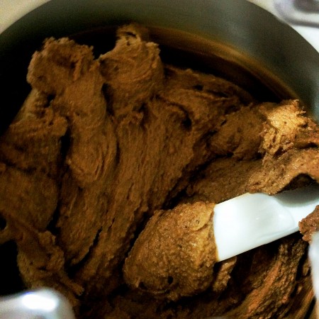 Bulletproof Chocolate Ice Cream being churned.